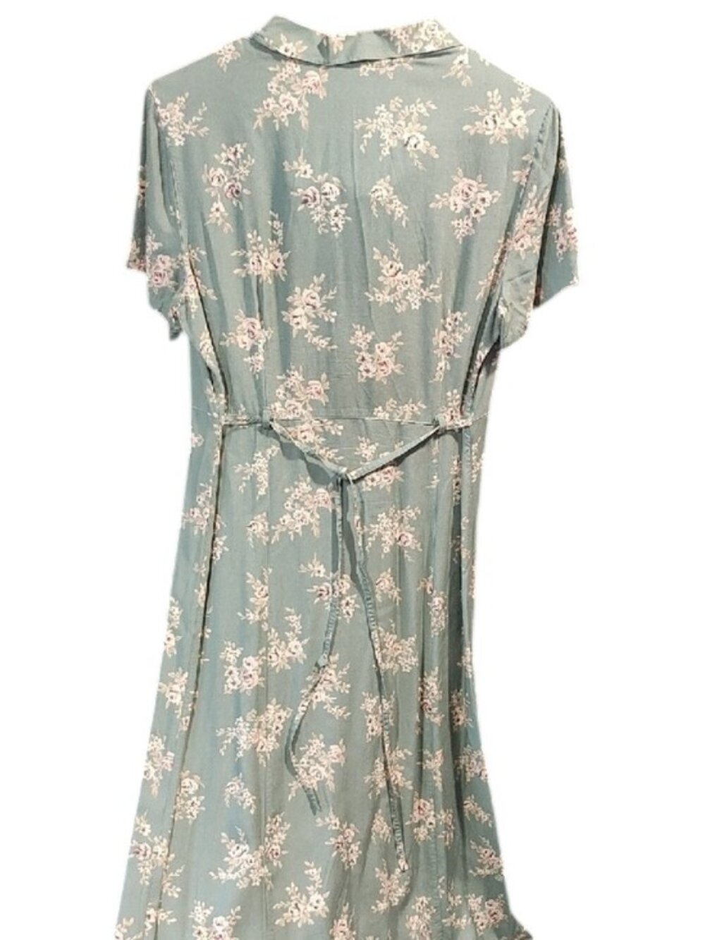 Crazy Horse by Liz Claiborne Floral Button-Front Maxi Dress in Sage Green 18 PTP - Picture 5 of 5